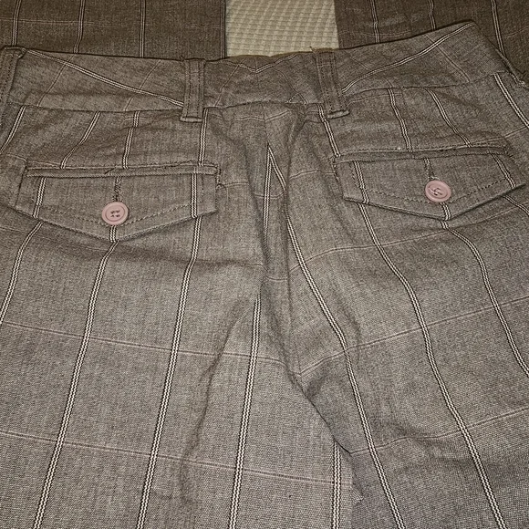 GAP Stretch Women Tan Wide Leg Plaid Dress Pants Sz 1R - Picture 2 of 8